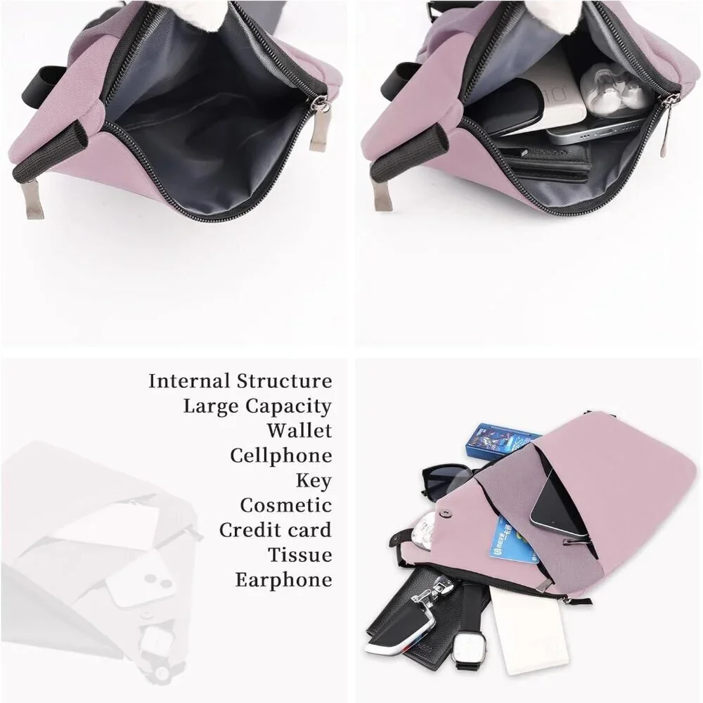 Anti Theft Crossbody Bag Waterproof Oxford Multiple Pockets Travel Purse